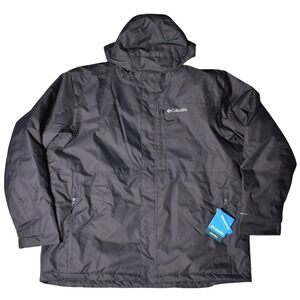 Columbia Tipton Peak III Hooded Insulated Jacket Size XXL Black OmniTech NWT NEW